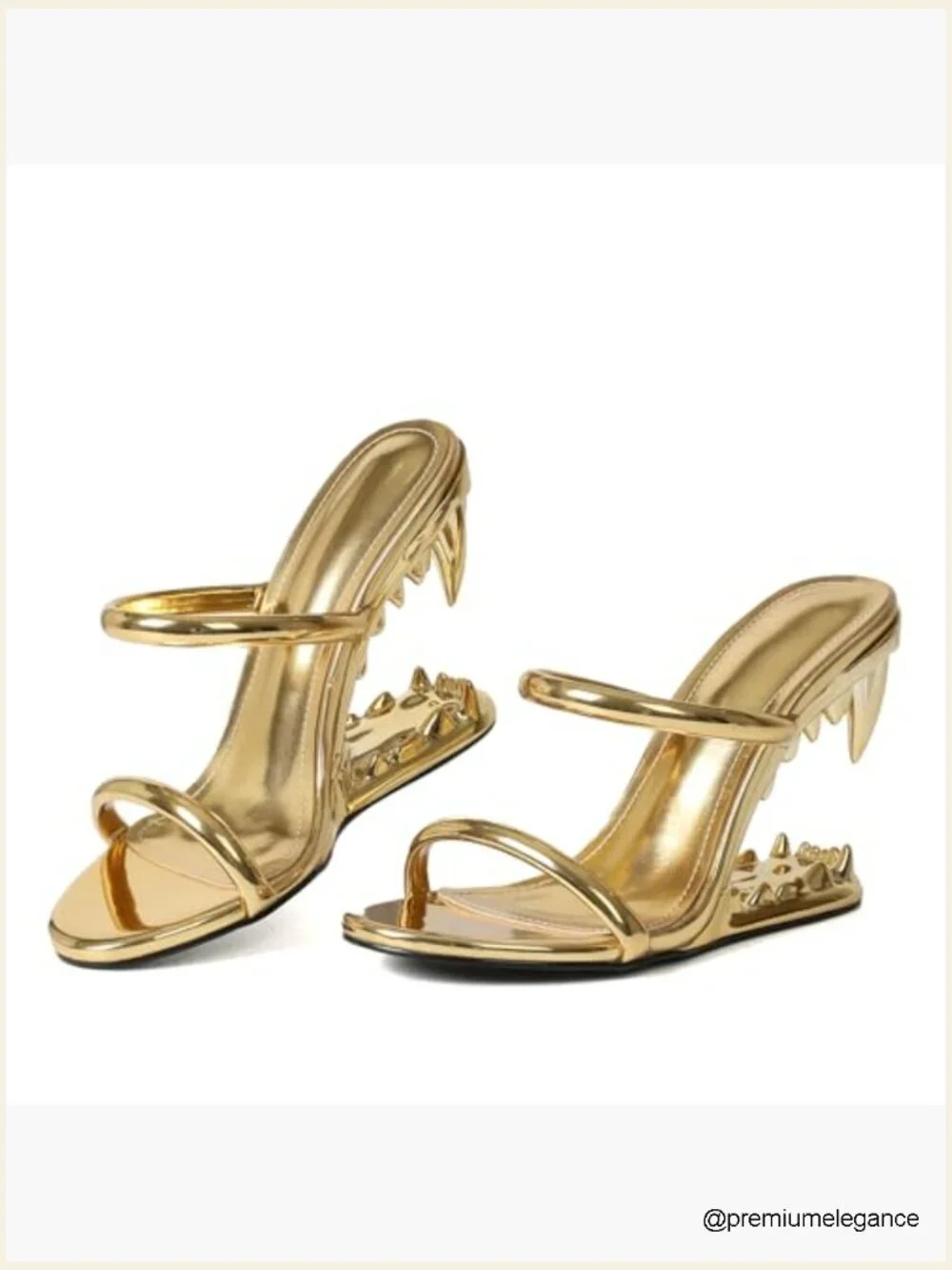 Wedge Sandals for Women Strappy Heels Shark Teeth Heeled Sandals Flip Flops
